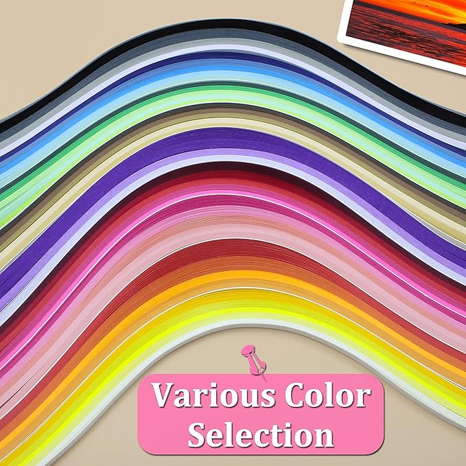 Zorfeter 9 Sets Multi-Color Quilling Paper Strips Kits 900 Strips 42 Colors - Image 2