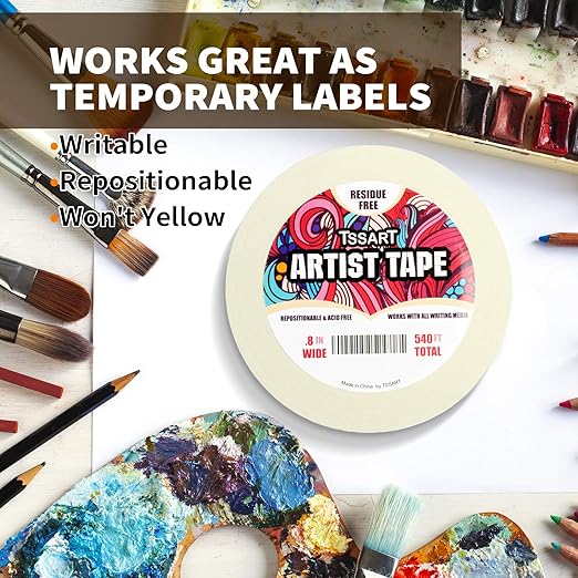 3 Pack White Artist Tape - Image 4