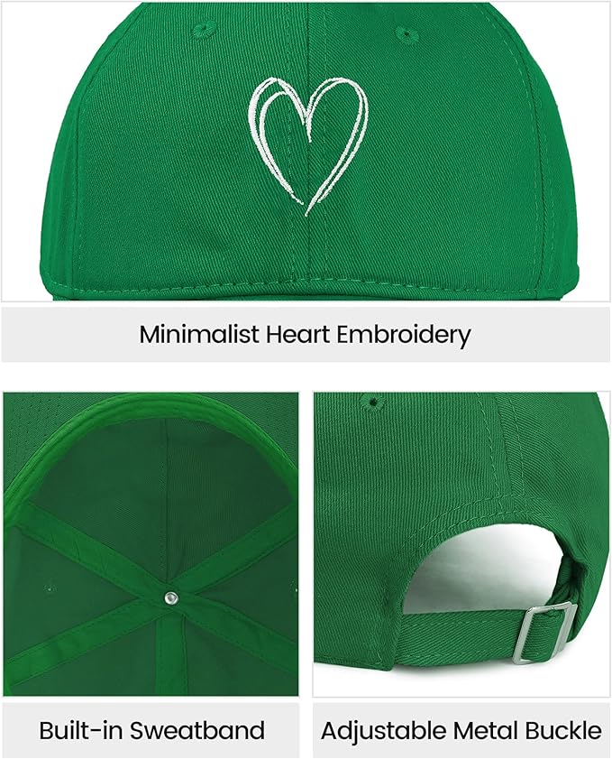 American Trends Womens Baseball Caps Cute Heart Dad Hat, Adjustable Cotton Unisex Cap for Workout, Golf & Everyday Wear