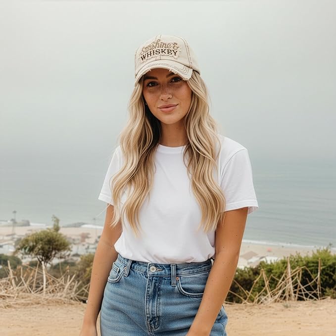 Funky Junque Distressed Vintage Baseball Cap - Embroidered Patch Women's Hat - Holiday, Lifestyle & Patriotic Designs