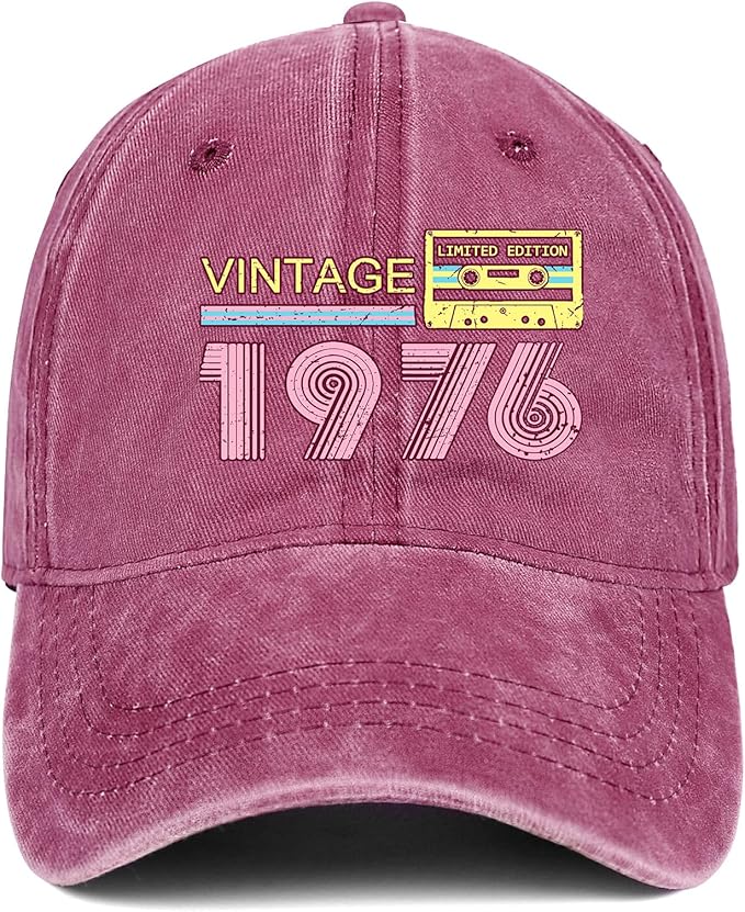 50th Birthday Gifts for Men Women 1976 Hats Vintage 1976 Baseball Cap for 50 Year Old Birthday Gifts for Fathers Mothers Day