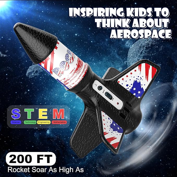Rocket Launcher for Kids, Self Launching Motorized Air Rocket Toy, Outdoor Toys - Image 3