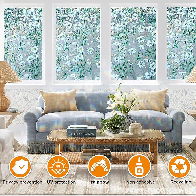 Window Privacy Film Stain Glass Window Film Rainbow Window Film Window clings - Image 3