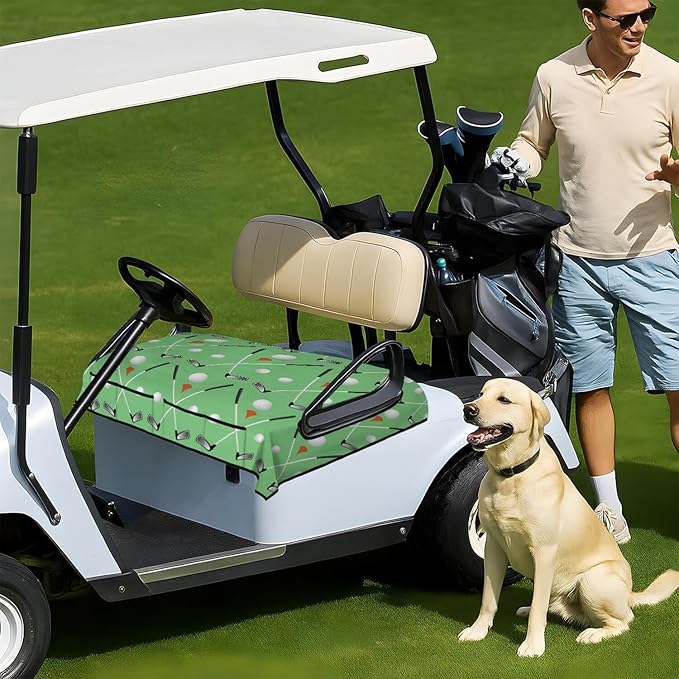 Golf Cart Seat Covers, Golf Cart Seat Towel Blanket for 2-Seat Golf Carts, Breathable Golf Cart Seat Cushions Golf Club Car Accessories 51'' x 31''