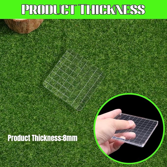 2Pcs Clear Stamp Blocks Set, 3 x 3 Inch Square Acrylic Blocks - Image 3