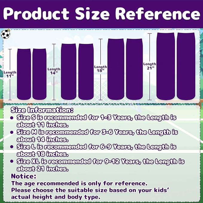 Olreco 1 Pack Toddler Kids Youth Soccer Socks Girls Boys Baseball Socks Youth Knee High Softball Football Accessories Cotton