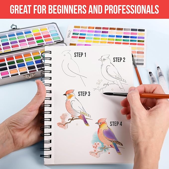 Watercolor Paint Set with 100 Bright Colors: - Image 3
