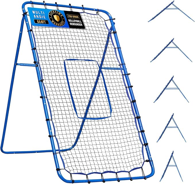 Volleyball Baseball Rebounder Net, Softball Rebounder Pitchback Net Quick Adjustments, Quick Adjustments Lacrosse Bounce Back Practice Equipment, Ideal for Outdoor Indoor and Backyard Training