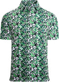 Alex Vando Mens Golf Shirt Moisture Wicking Quick-Dry Print Performance Polo Shirts for Men