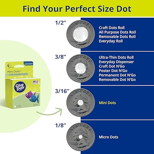 Glue Dots, Mini Dots, Double-Sided, 300 Dots, DIY Craft Glue Tape, Sticky - Image 5