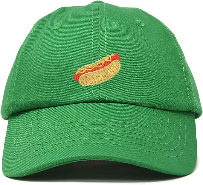 DALIX Hot Dog Hat Embroidered Mens Womens Baseball Cap