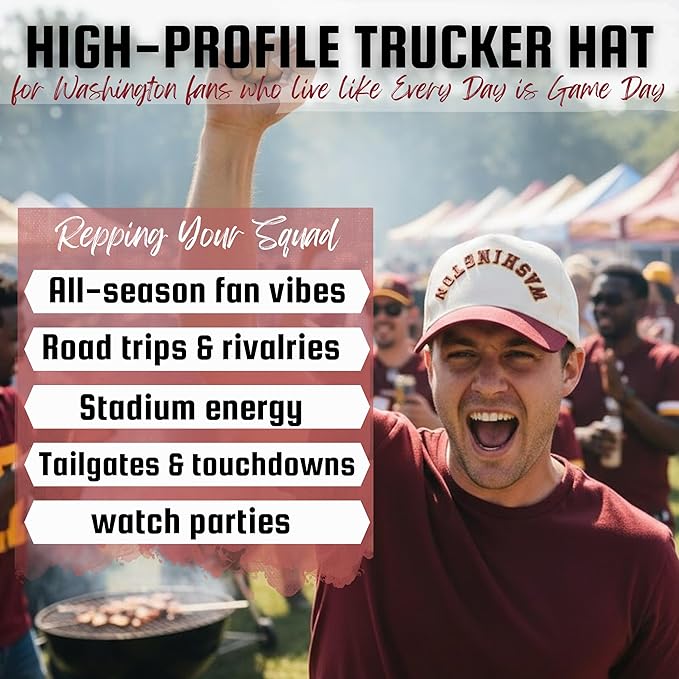 Funky Junque Upside Down City Trucker Hat for Men and Women – Unisex 3D Embroidered Gameday Baseball Cap, Retro Snapback Hats