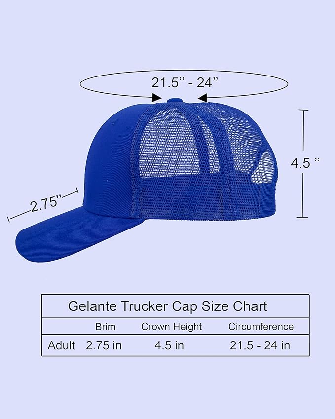 Gelante Mesh Trucker Hat Baseball Cap Structured Front Panel Wholesale LOT 12 Pack