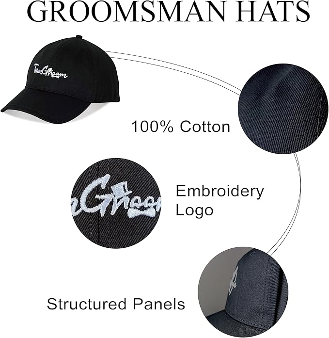 Party Gifts & Beyond Groomsman Baseball Hat 7 Packs Groomsmen Gifts Trucker Hats Team Groom Men's Hat for Bachelor Party
