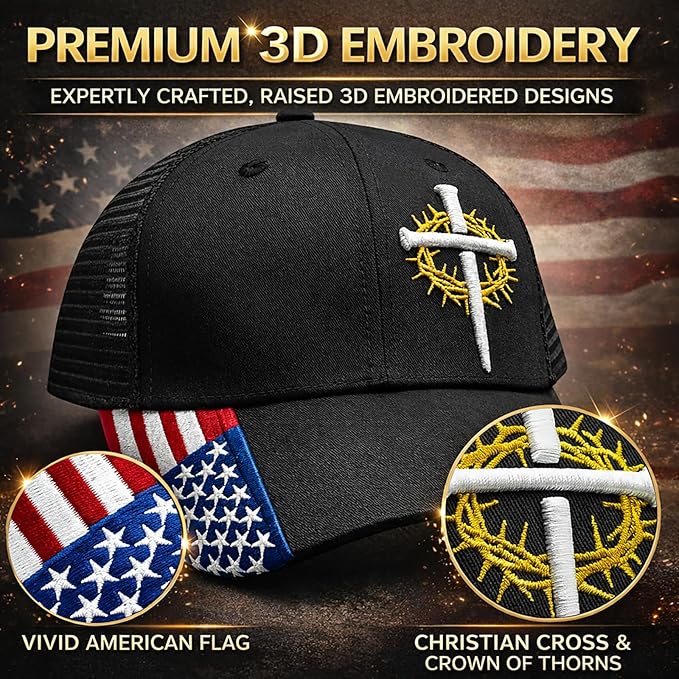 Christian Hats for Men,Cross Hats for Men,Jesus hat,Christian Religious Gifts for Birthday/Christmas