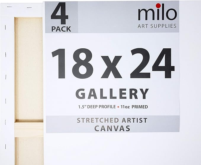 milo Stretched Artist Canvas | 18x24 inches | 4 Pack | 1.5” inch Thick Gallery - Image 2