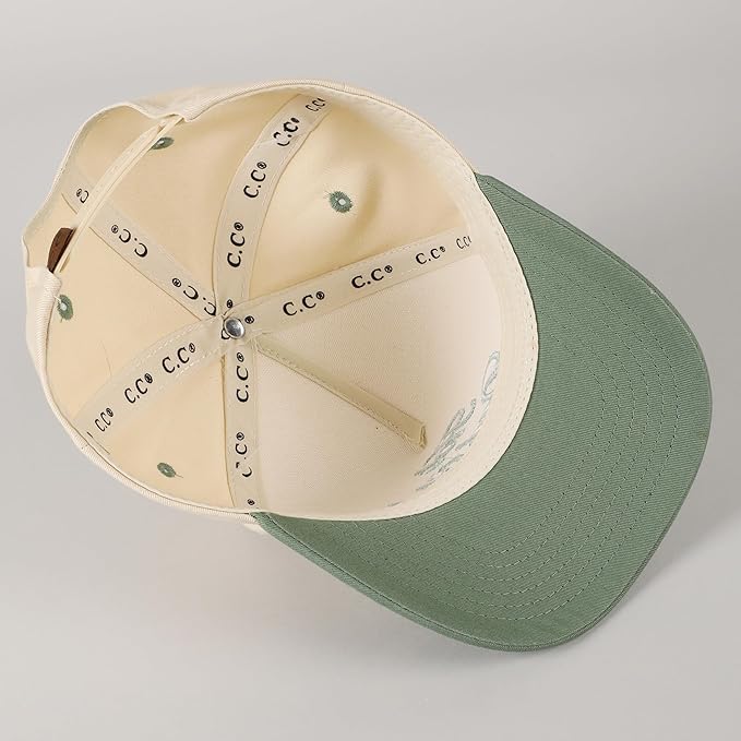 MIRMARU Two-Tone Vintage Canvas Trucker Hats for Men & Women, Adjustable Size Baseball Caps with Trendy Embroidered Design