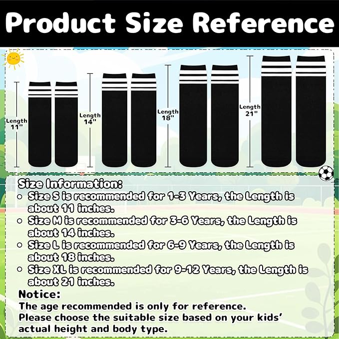 Olreco Toddler Soccer Socks Kids Baseball Socks Youth Softball Sock for Girls Boys Football Sock Boys Athletic Accessories