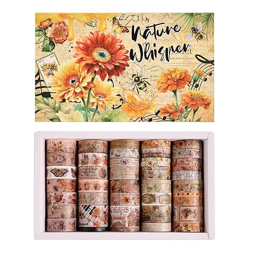 Natural Washi Tape Set, 42 Rolls by VYRANA
