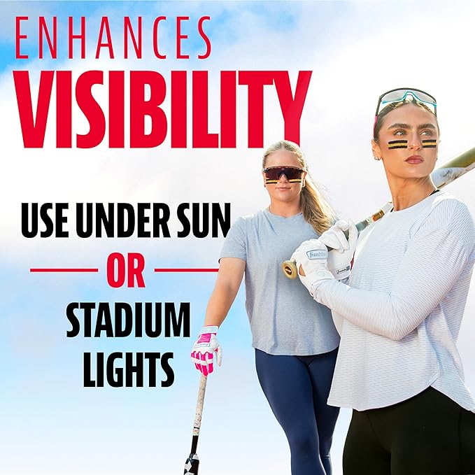 Franklin Sports Eye Black Stick - Baseball Softball + Football Eye Black for Kids + Adults - Sun Glare Reduction - Black/Gold