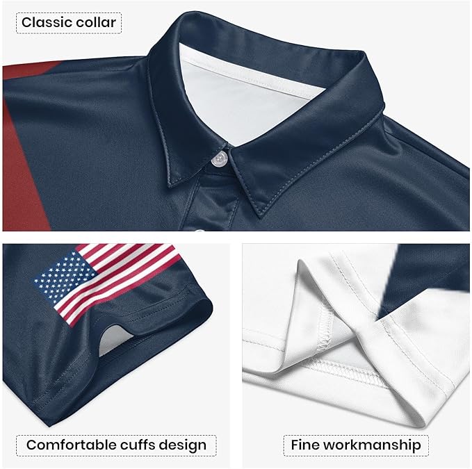 Golf Polo Shirts for Men Funny Print Short Sleeve Golf Shirts Performance Golf Polos