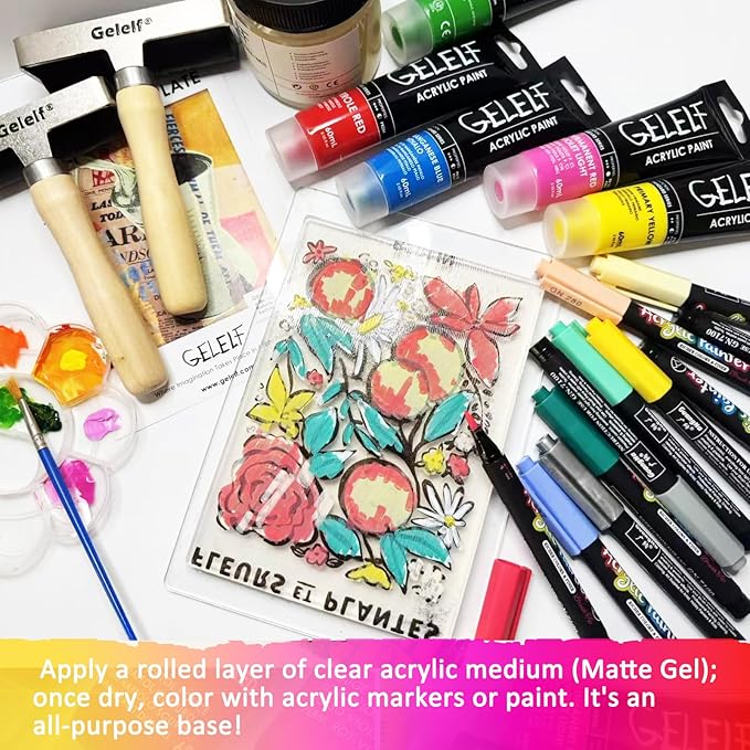 Acrylic Matt Medium, Transparent Acrylic Paint, Professional Matte Gel Medium - Image 6