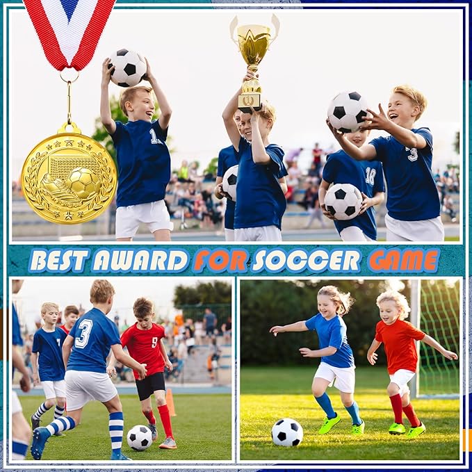 Misdary 12 Pack Medals with Neck Ribbons Team Participation Trophies for Kids Sports Awards Party Favors for Sports Competitions Celebration Gift