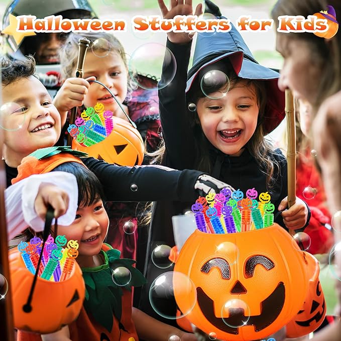 80 Piece Halloween Party Favor Bubbles, Halloween Bubble Wands Bulk - Image 5