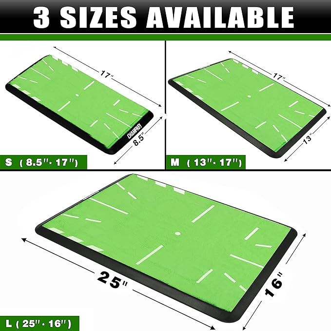CHAMPKEY Heavy-Duty Golf Hitting Mat - Swing Path Feedback Golf Practice Mat - Ideal for Indoor and Outdoor Training