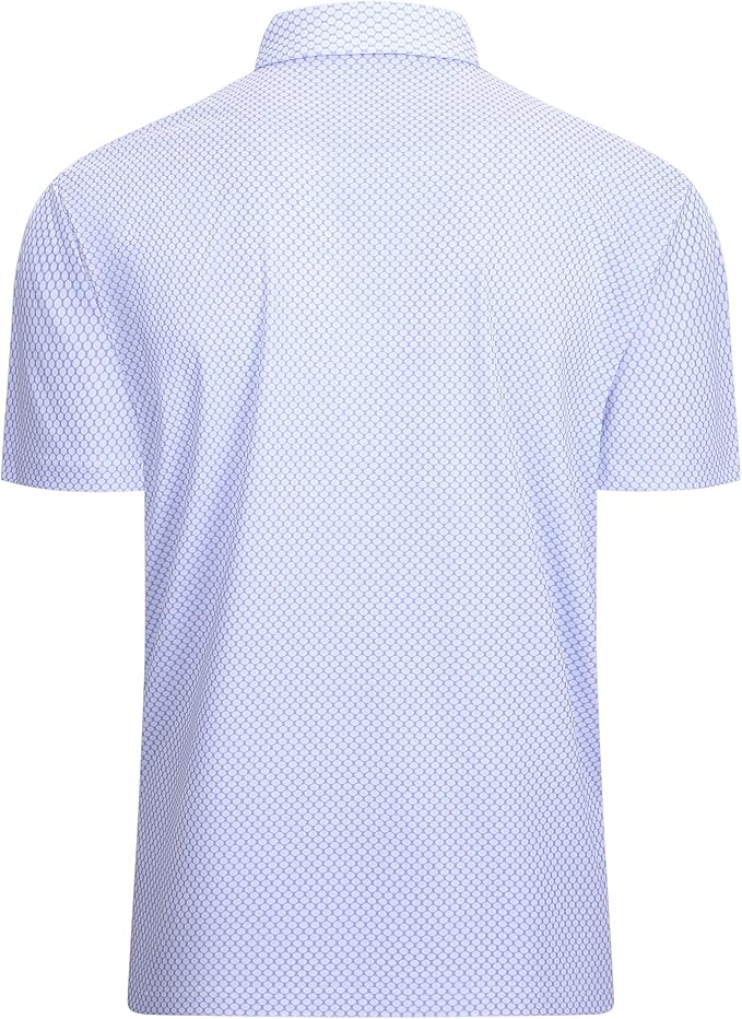 Damipow Premium Golf Shirts for Men Dry Fit Performance Polo Short Sleeve Collared Shirt