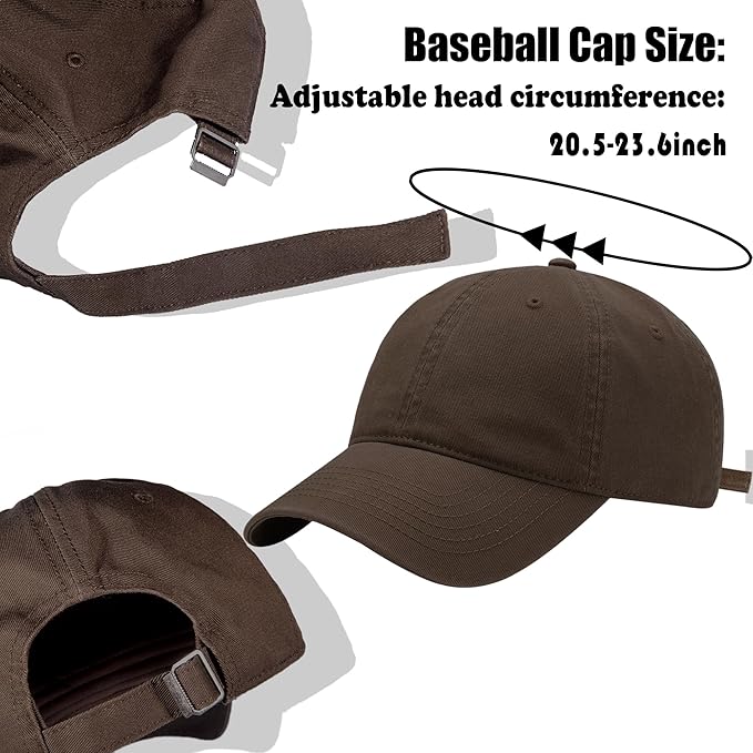3 Pack Washed Plain Vintage Baseball Cap Cotton Adjustable Twill Bulk Low Profile Classic Dad Hat for Men/Women