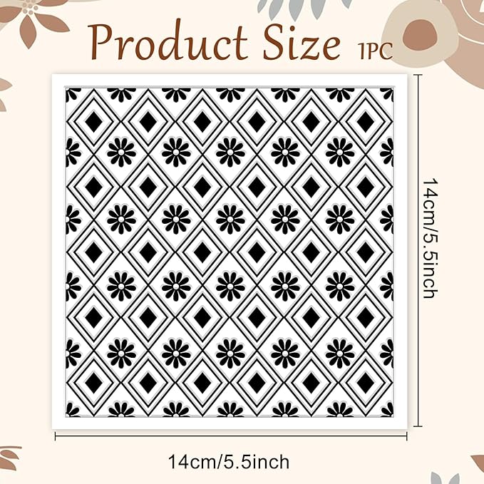 CHGCRAFT Plaid Pattern Polymer Clay Texture Sheets Rhombus Style Silicone - Image 2