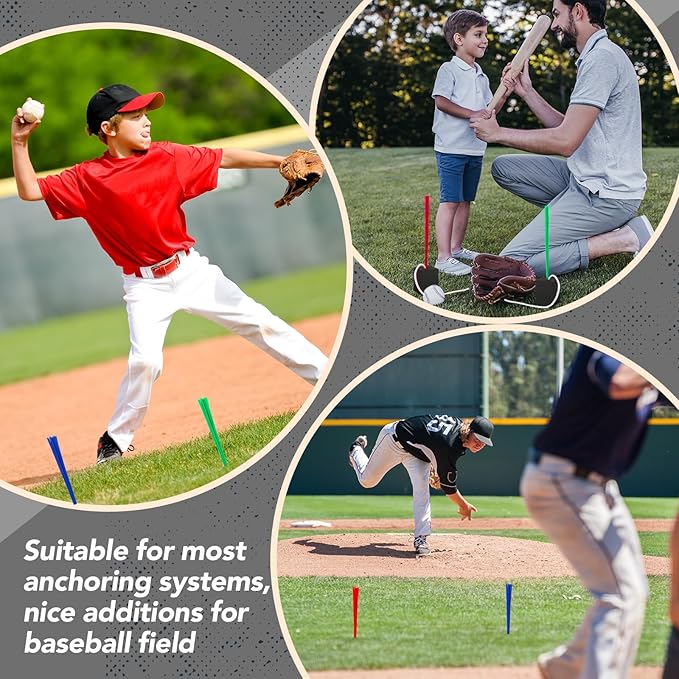 Shappy 24 Pieces Base Plugs with Tassels Heavy Duty Rubber Baseball Anchor Plug for Baseball Field Drill Softball Accessories