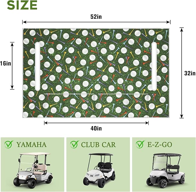 Golf Cart Seat Covers Club Car Golf Cart Accessories 4 Pockets Golf Carts Seat Towel Blanket for Men Women Golf Cart Decor