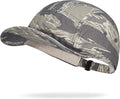 CLAPE Camo Short Brim Baseball Cap for Men, Low Profile 5 Panel Camper Hat Breathable Cotton Summer Outdoor Cool Running Hat