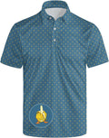 HUURAY Funny Golf Polos for Men Funny Print Short Sleeve Shirts Quick Dry Polo Shirts Hawaiian Shirt Performance Golf Outfits