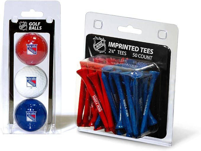 Team Golf NHL Philadelphia Flyers 3 Golf Balls and 50 Golf Tees Logo Imprinted Golf Balls (3 Count) & 2-3/4" Regulation Golf Tees (50 Count), Multi Colored