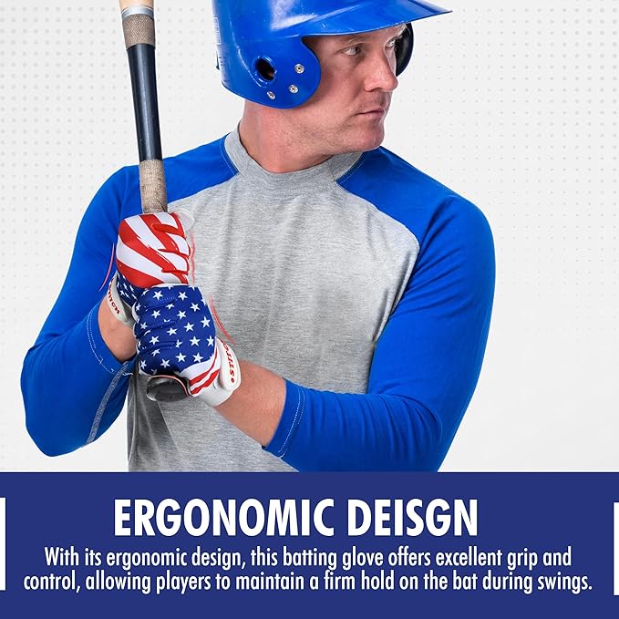 USA Flag Baseball Batting Gloves & Softball Glove American Flag Batting Gloves Youth Kids Baseball Batting Glove Youth Men Adult & Unisex