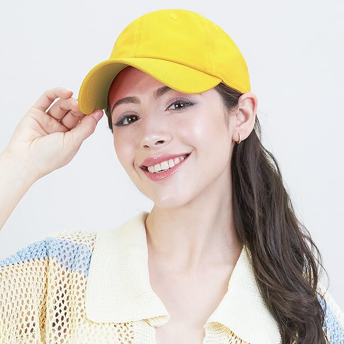 Cotton Baseball Cap Dad Hat – Washed Low Profile Adjustable Hat for Men Women Casual Outdoor Running Golf