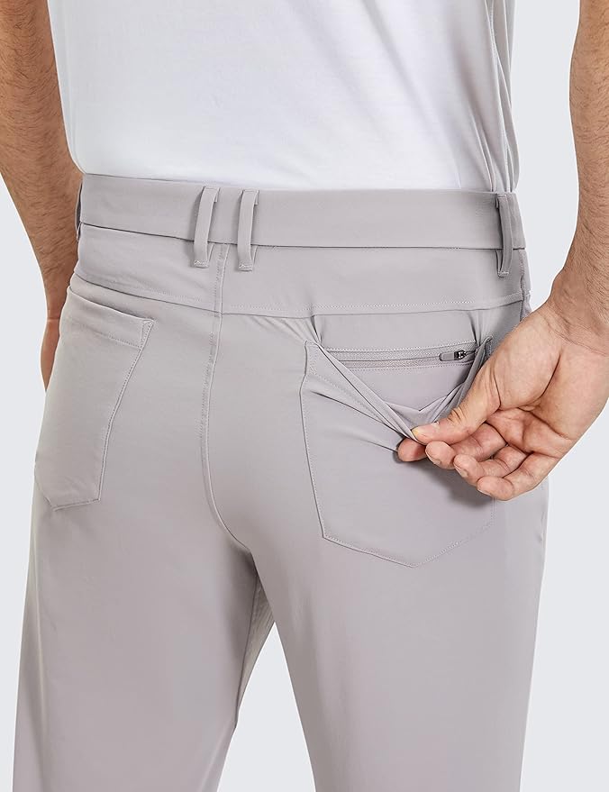 CRZ YOGA All Day Comfy 5-Pocket Golf Pants for Men - 28"/30"/32"/34" Quick Dry Lightweight Casual Work Stretch Trousers
