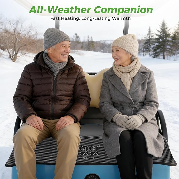 10L0L Universal Golf Cart Seat Covers/Seat Blanket for EZGO TXT/RXV & Club Car DS/Precedent, Breathable Seat Towel/Seat Cushions with Non-Slip Backing, All-Season Comfort (Not for Yamaha)