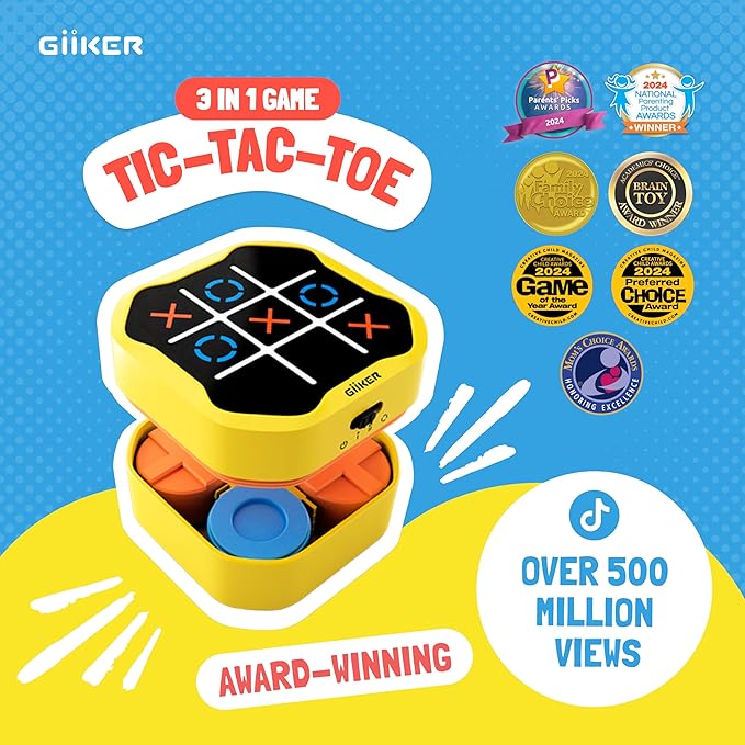 GiiKER Tic Tac Toe Bolt Game, Original 3-in-1 Handheld Puzzle Game, Portable - Image 2