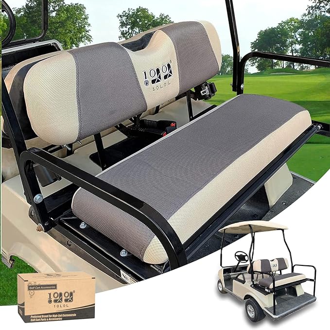 10L0L Universal Golf Cart Rear Seat Cover Dress UP Older Golf Cart Durable Breathable Material Fit Like a Glove for Yamaha EZGO and Club Car, Easy to Install