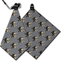 STICKIT Magnetic Golf Towel - Ultra-Absorbent with Waffle Weave Microfiber - Golf Towel with Magnet for Bags, Clubs & Carts - Removes Dirt, Grass, & Debris from Club Face - 29” x 29” (Gray Skulls)
