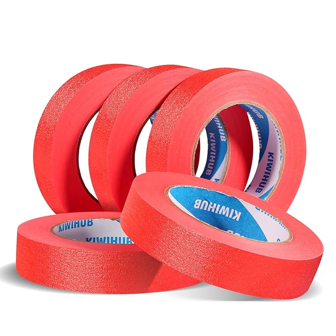Red Painters Tape, 1” x 60 Yds x 5 Rolls - Image 2