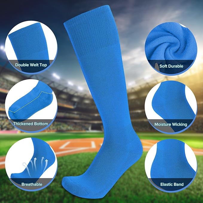 Baseball Socks and Belt Combo for Youth Adult - Softball Socks and Belt for Boys and Girls