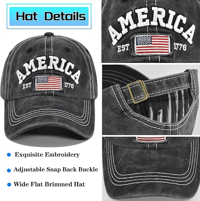 American Flag Baseball Cap Trucker Hat for Men Women Mesh Camo Hat for Men Embroidered Hat
