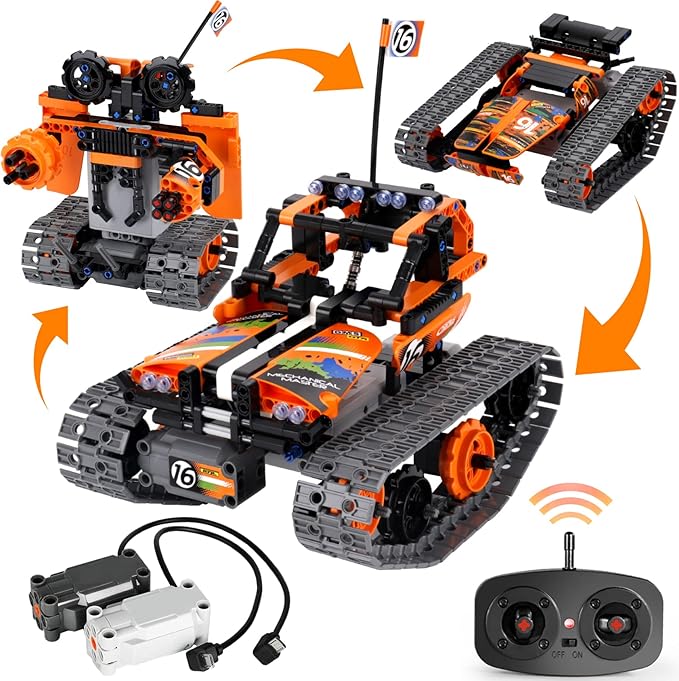 BIRANCO. STEM Remote Control Building Kit 3 in 1 RC Tracked Racer/Tank/Robot by BIRANCO