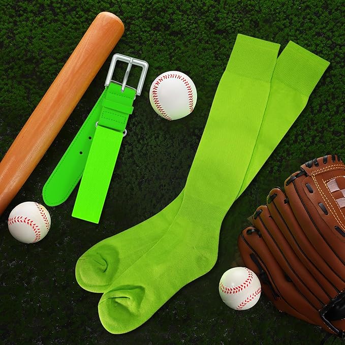 XZQTIVE Baseball Softball Socks and Baseball Softball Belt Combo Set Knee-High Soccer Socks for Kids Youth Adult