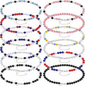 Landical 12 Pcs Bling Baseball Necklace Ice Beaded Baseball Necklace Cool Gifts Bulk for Team Players Lovers Fans